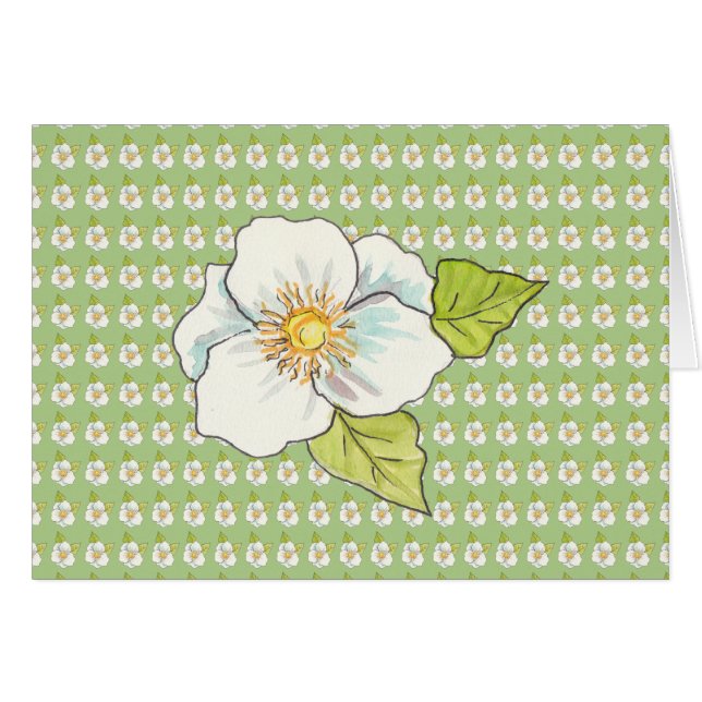 Cartão Flor branca, dentro Vazio (Frente Horizontal)