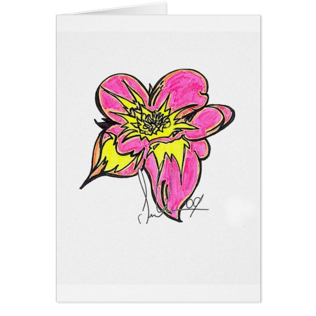 Cartão Flor brilhante (Frente)