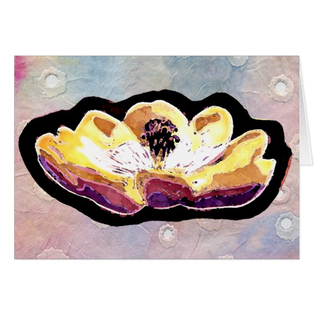 Cartão Flor cinzelada mão da magnólia (Frente horizontal)