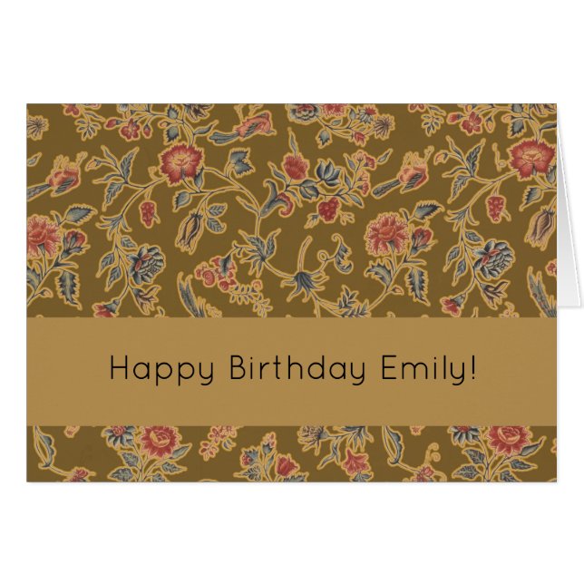 Cartão Flor Clássico Chintz Bonito Soft Floral Design (Frente Horizontal)