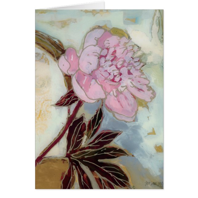 Cartão Flor cor-de-rosa da peônia (Frente)