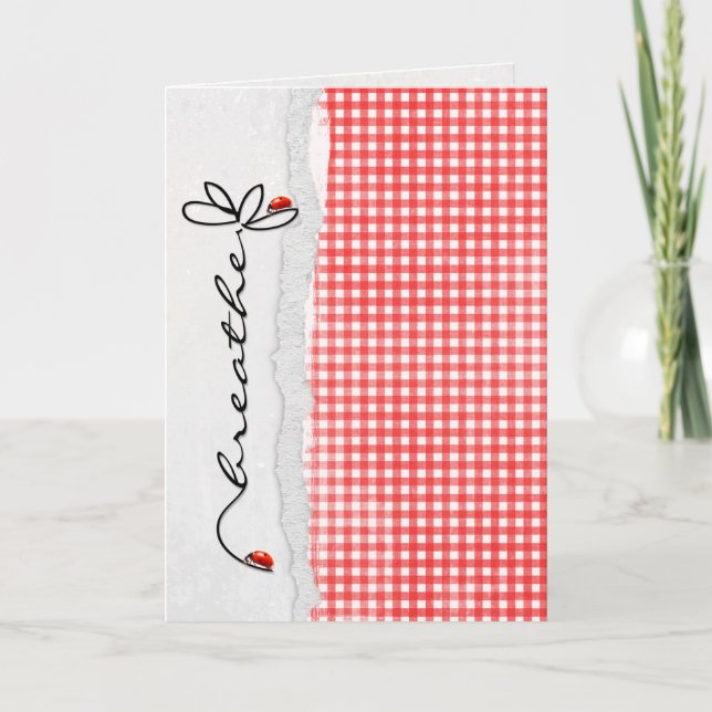 Cartão flor da amizade com insetos-dama (Frente)