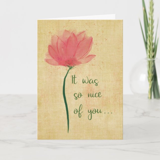 Cartão Flor De Aquarela Obrigado Por Serem Tão Bonitos (Frente)