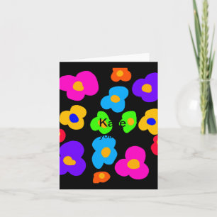Cartão Flor de Arco-íris Orgulho Amor Adicionar Nome Text