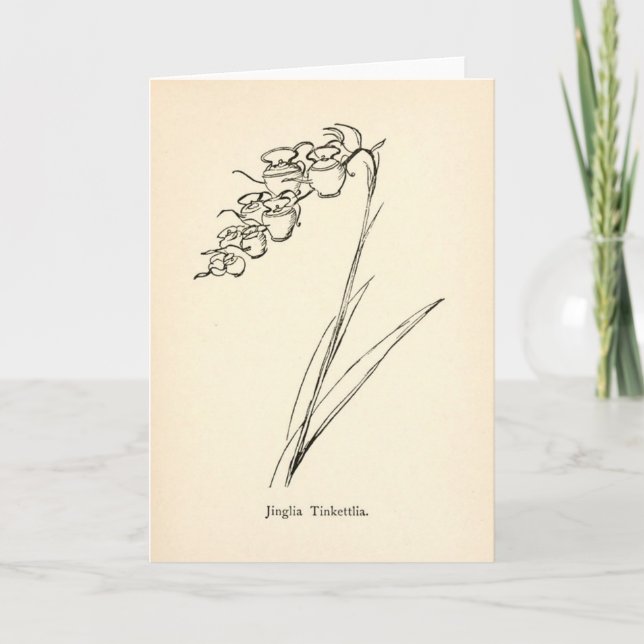 Cartão Flor de bule ilustração de botânica sem sentido (Frente)