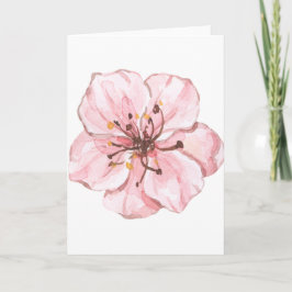 Cartão Flor de Cereja Desenhado à Mão (Vazio)