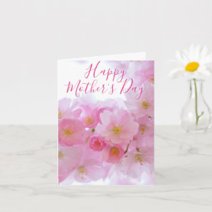 Cartão Flor de Cerejeira Rosa - Feliz Dia das Mães