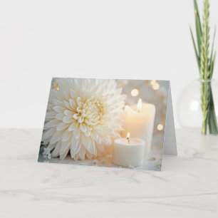 Cartão Flor de Crisântemo de Aniversário e Velas