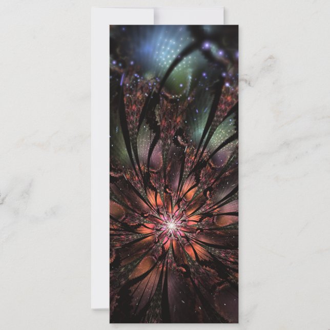 Cartão Flor de fantasia fractal macia e tenra (Frente)