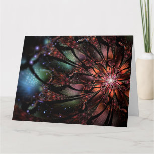 Cartão Flor de fantasia fractal macia e tenra