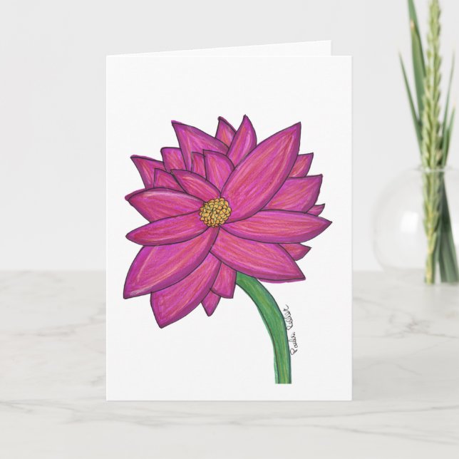 Cartão Flor de Fuchsia em Branco (Frente)