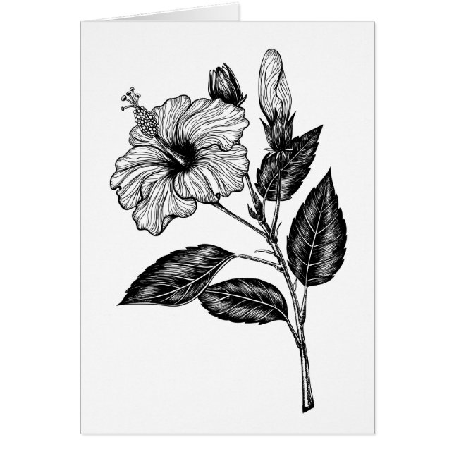 Cartão Flor de Hibiscus III (Frente)