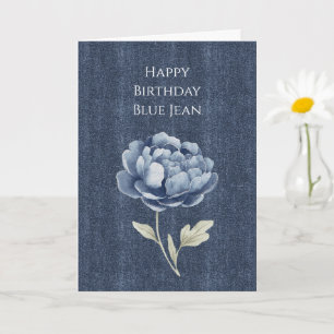 Cartão Flor de Jeans Azul de Ganga Falsa