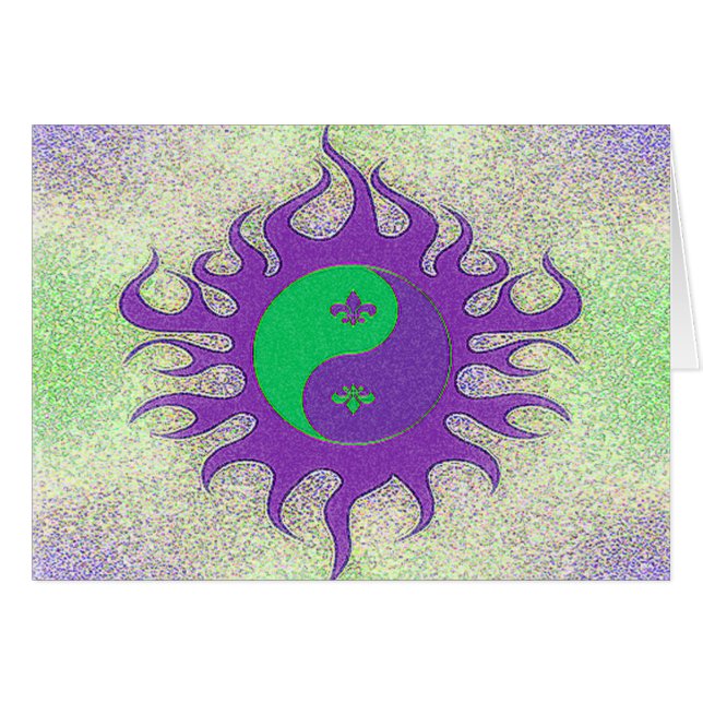 Cartão Flor de lis de Yin Yang (Frente horizontal)