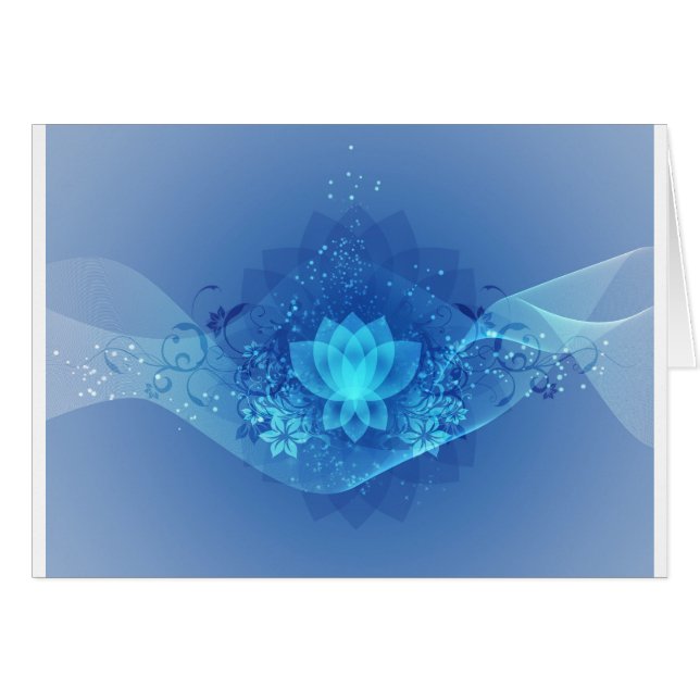 Cartão Flor de Lotus Azul (Frente Horizontal)