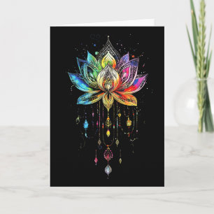 Cartão Flor de Lótus Chuveiro Bohemiano Ioga Flor de Lótu