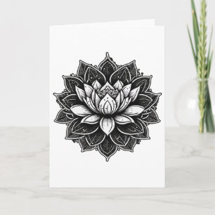 Cartão Flor de Lótus de Meditação de Yoga no Fluxo de Lót