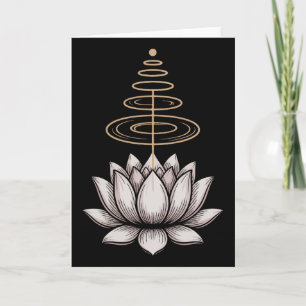 Cartão Flor de Lótus Espiritual Unalome Zen Meditação Yog