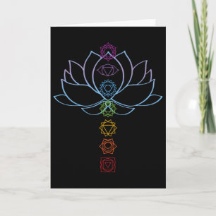 Cartão Flor de Lótus Espiritual Zen Chakras Alinhados Yog