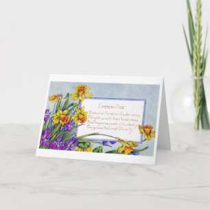 Cartão Flor de Narciso de Páscoa Vintage