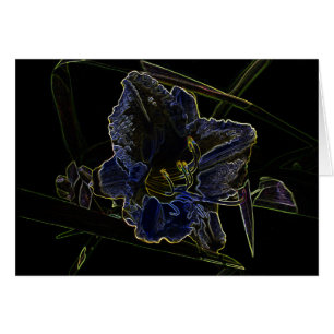 Cartão Flor de néon do hemerocallis do fulgor