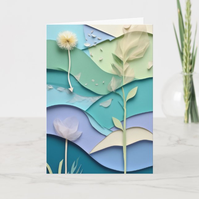 Cartão Flor de Papel em Camadas (Frente)