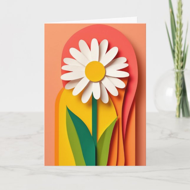 Cartão Flor de Papel em Camadas (Frente)