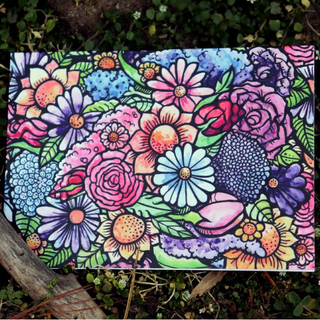 Cartão Flor de Primavera do Buquê (Criador carregado)