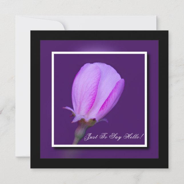 Cartão Flor de Primavera rosa e púrpura (Frente)