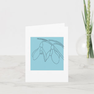 Cartão Flor de snowdrop personalizada 