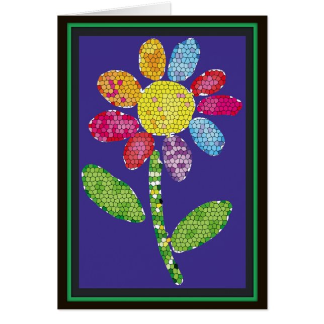 Cartão flor do mosaico (Frente)