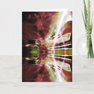 Cartão Flor Firecracker Abstrato White da Olive Burgundy