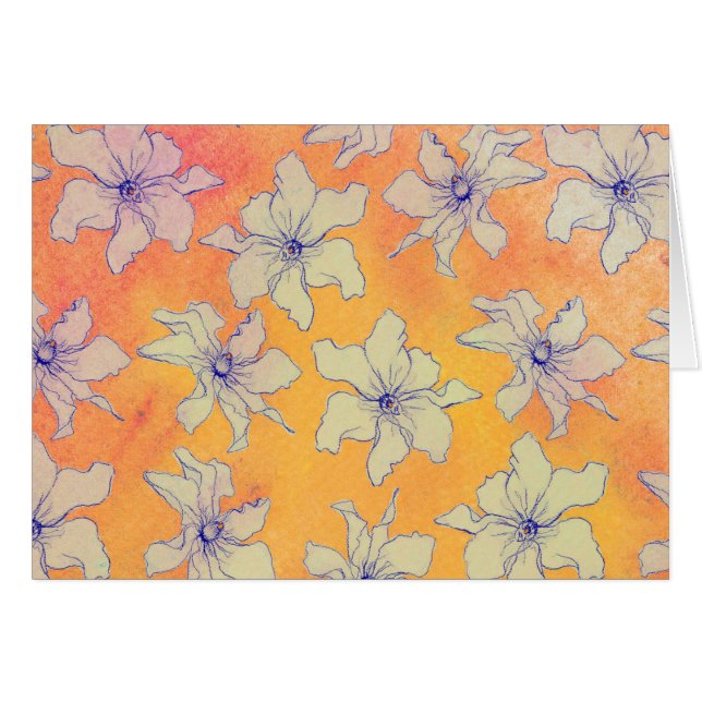 Cartão Flor Laranja (Frente horizontal)