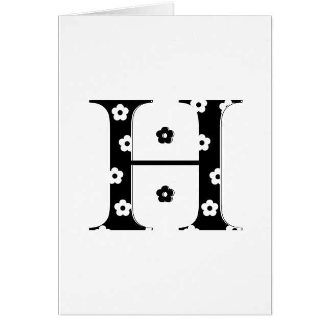 Cartão Flor - Letra H Padrão (Frente)