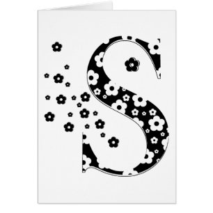 Cartão Flor - Letra S Padrão