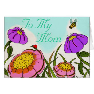 Cartão Flor Meadow Personalizável "Para Minha Mãe"