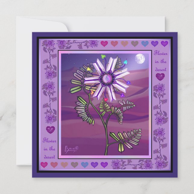 Cartão Flor no deserto (Frente)