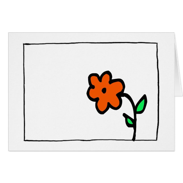 Cartão flor pequena do doodle de wobblies (Frente horizontal)