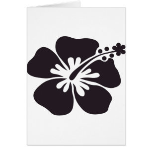 Cartão flor preta do hibiscus