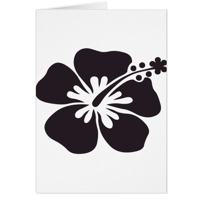 Cartão flor preta do hibiscus (Frente)