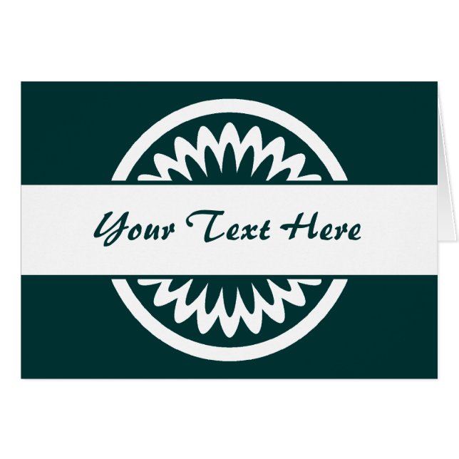 Cartão Flor redondo - Verde escuro (Frente Horizontal)