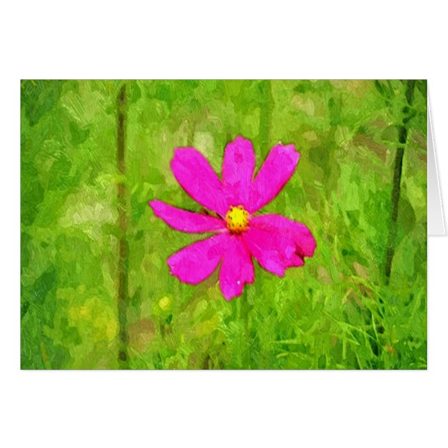 Cartão Flor Roxo Num Jardim (Frente Horizontal)