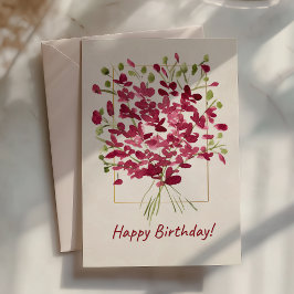 Cartão Flor Silvestre Pink Posie | Aniversário Aquarela