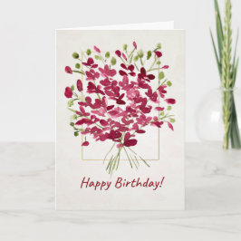 Cartão Flor Silvestre Pink Posie | Aniversário em Aquarel