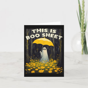 Cartão Flor Vintage Fantasma Fofo Isto É Folha Boo Hallow
