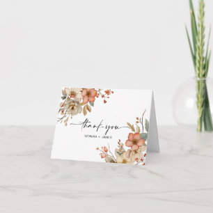 Cartão Florais de Aquarela de Boho Selvagem Elegante