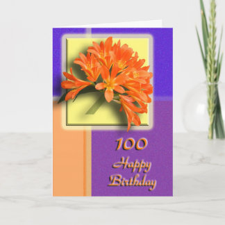Cartão Floral 100th Birthday Congratulations Card