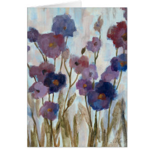 Cartão Floral abstraído no roxo