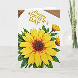 Cartão Floral Amarelo e Vermelho