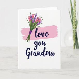 Cartão Floral Amo Você Vovó